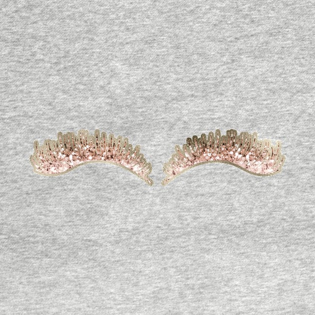 Eyelashes - rose gold glitter by RoseAesthetic